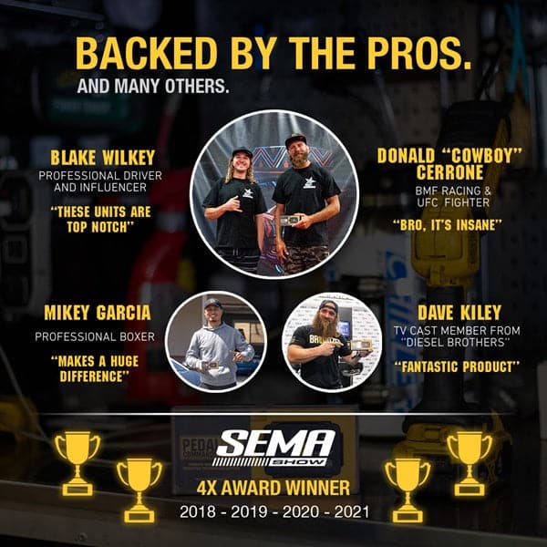 Merchant Pedal Commander PC46 won four times SEMA in 2018, 2019, 2020 and 2021; lots of pros are supporting the product also